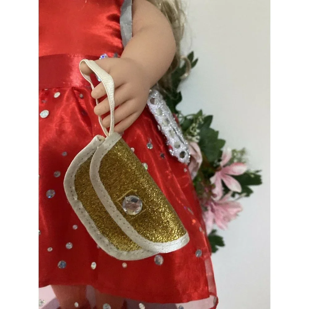 American Girl Doll Retired Accessory Gold Hand Purse Clutch Battat‎ Doll 18